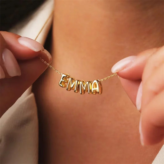 Bubble Letter Necklaces Custom